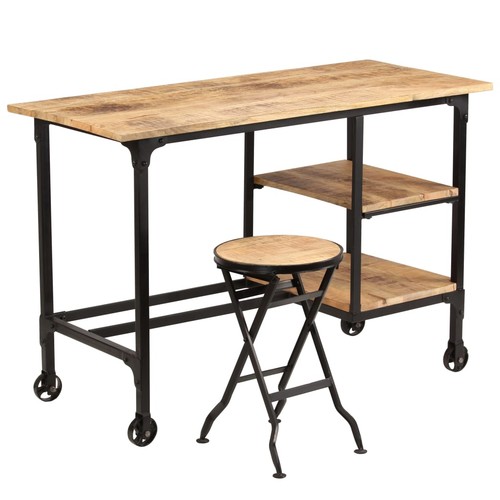 Mangoholz schreibtisch mit - mangoholz,